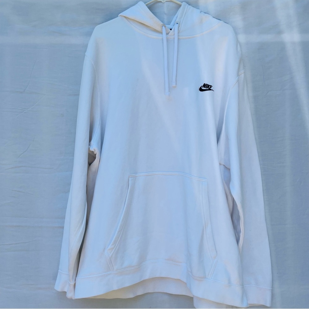 Nike Men’s Sportswear Club Fleece Pullover Hoodie White/Black Size 3XL